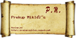 Prekup Miklós névjegykártya